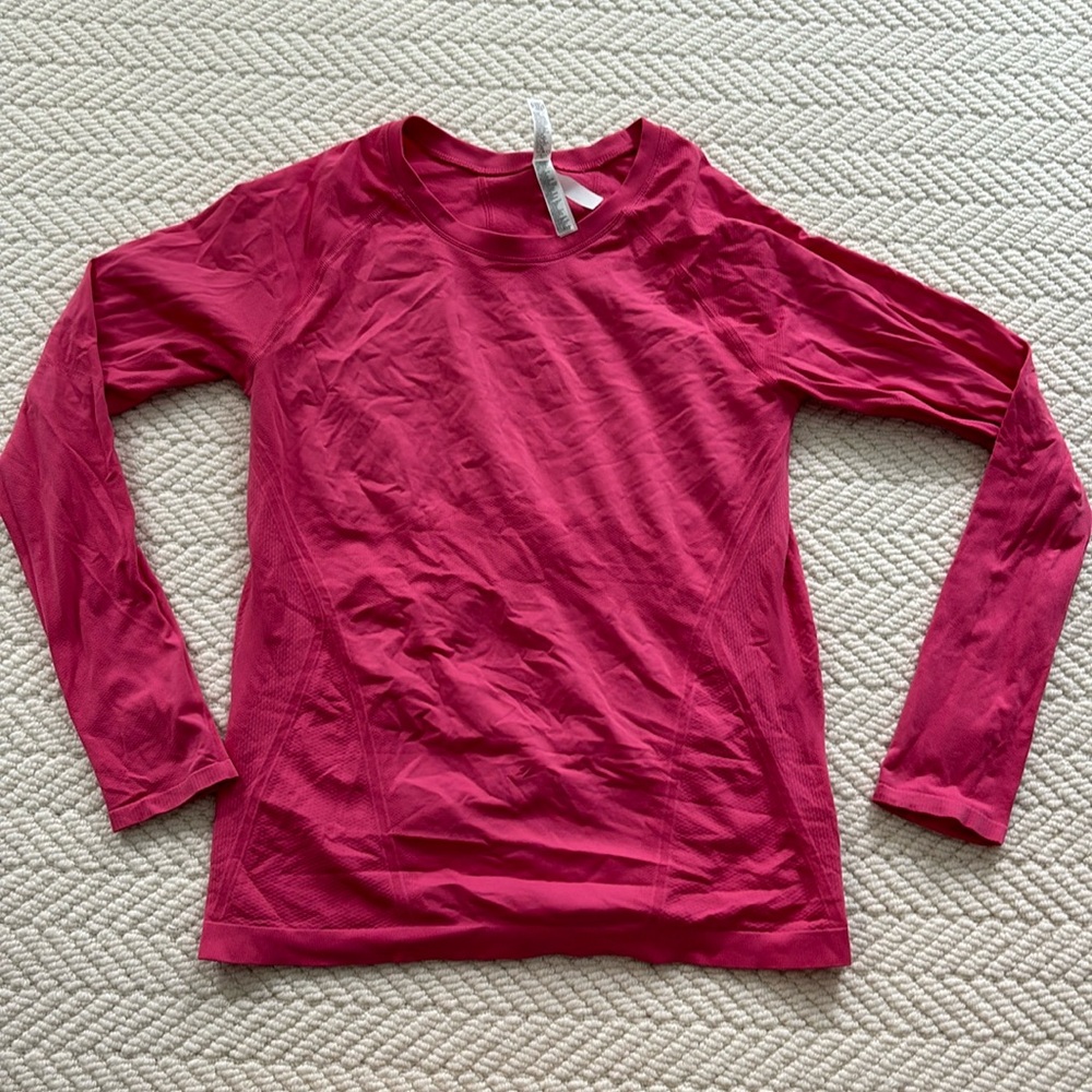 Athleta warm up long sleeve in hot pink size large